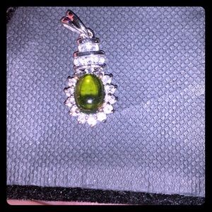 vesuvianite white topaz pendant